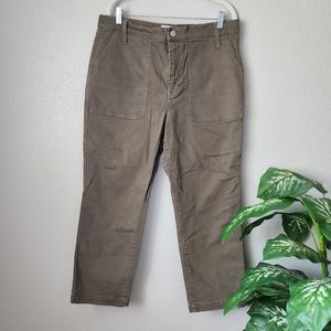 J. Crew Straight Leg Crop Jean In Garment Olive Green Womens 31